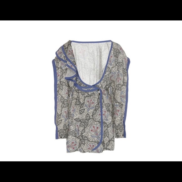 NWT Isabel Marant Ecru Blue Julia Printed Plunge Back mini